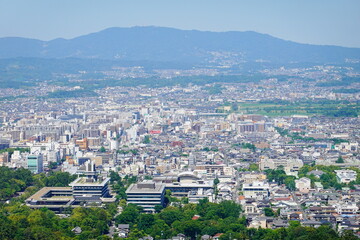 Fototapeta na wymiar 奈良　若草山から市街を見下ろす