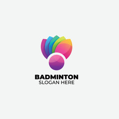 badminton logo gradient colorful design vector