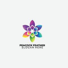 flower colorful logo design icon template
