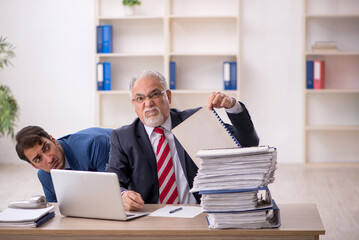 Two male colleagues working in the office