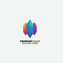 diamond logo design gradient colorful vector