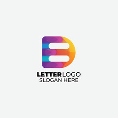 letter b logo design gradient colorful symbol