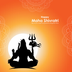 Vector illustration of Happy Maha Shivratri wishes banner