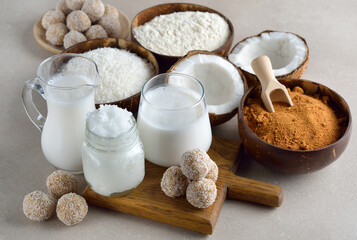 Various vegan coconut products