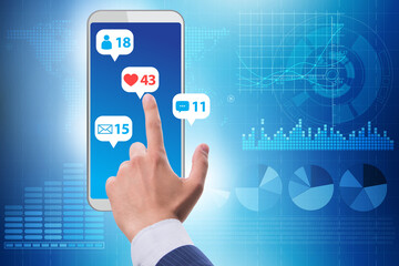 Businessman in the communication concept