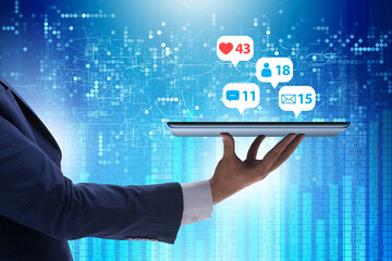 Businessman in the communication concept