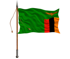 National flag  of Zambia. Background  with flag  of Zambia