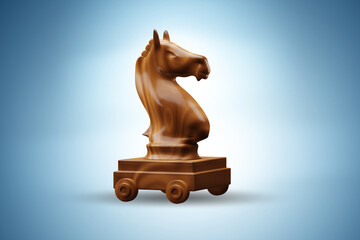Wooden trojan horse - 3d rendering © Elnur