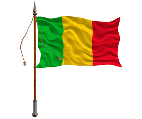 National flag of Mali. Background  with flag of Mali.