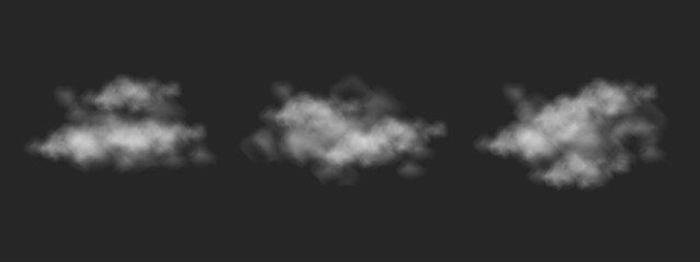 White cloud object for black background nature design