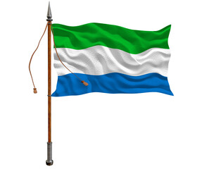 National flag of Sierra Leone.  Background  with flag of  Sierra Leone.