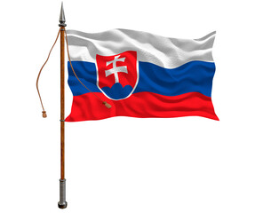 National flag of Slovakia. Background  with flag of Slovakia.