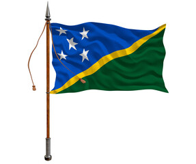 National flag of Solomon islands.  Background  with flag of -Solomon islands.