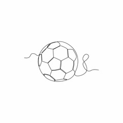 continuous line art ball white background