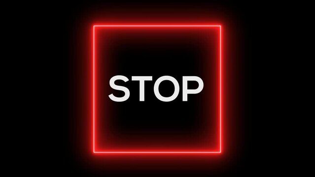 Icon stop with square glowing line animation.Just drop it into your project. Alpha channel included. Works with any video edition software. More elements in our portfolio.