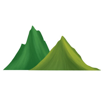 Green Mountain PNG Clipart Element Stock Illustration | Adobe Stock
