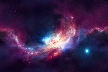 Naklejka na ściany i meble Stars nebula in space.