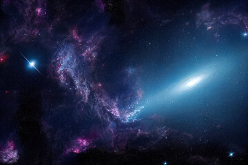 Fototapeta na wymiar Illustration of a space cosmic background of supernova nebula and stars