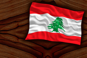 National flag  of Lebanon. Background  with flag  of Lebanon