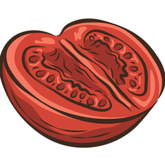 Sliced tomato PNG Clipart Illustration