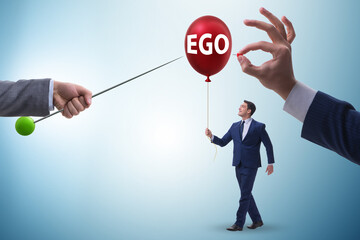 Businessman in excessive ego concept