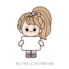 girl with paper name tag