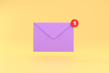 mail envelope with notification new message. envelope email  unread.