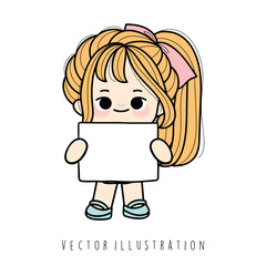 girl with paper name tag