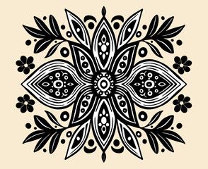 abstract geometric symmetrical floral decorative design vector