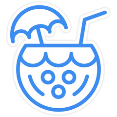 Coconut Drink Icon Style