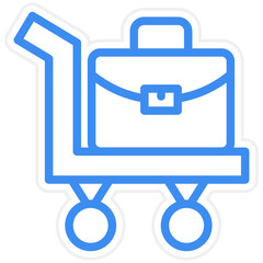 Obraz premium Luggage Cart Icon Style