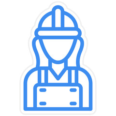 Lady Worker Icon Style
