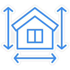 House Measurement Icon Style