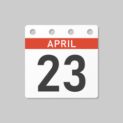 Icon page calendar day - 23 April