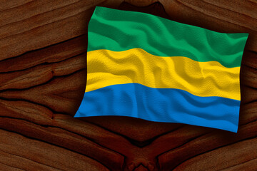 National flag of Gabon. Background  with flag  of Gabon