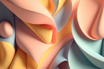 Abstract pastel wallpaper, abstract waves background.