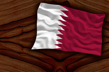 National flag of Qatar. Background  with flag  of Qatar.