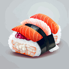Delicius sushi nigiri illustration
