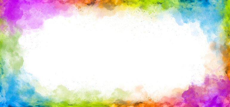 multicolored powder explosion frame