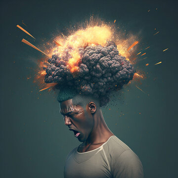 Exploding brain head