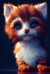 Fototapeta na wymiar Adorable baby orange cat character design. cat cartoon