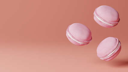 Pink cute macaron material 3D render