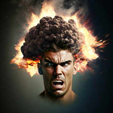 Exploding brain head