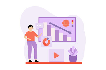Digital Marketing Flat Design Illustration
