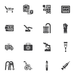Medical equipment vector icons set