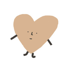 heart with arms and legs beige