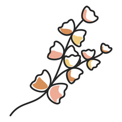 hand drawn shapes floral design elements Exotic jungle leaves. Abstract contemporary modern leaf