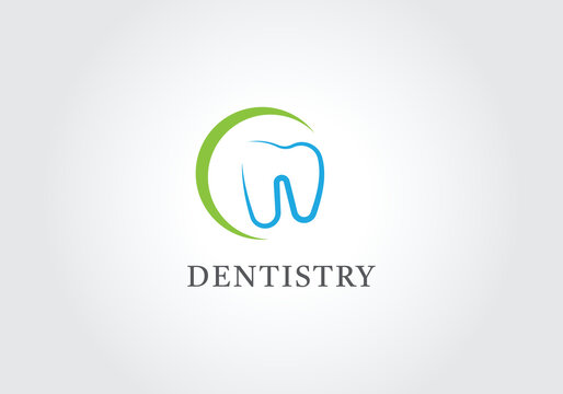 Dental Clinic Logo Tooth abstract design vector template Linear style.
