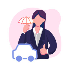 Car insurance coverage concept flat style illustration design 3