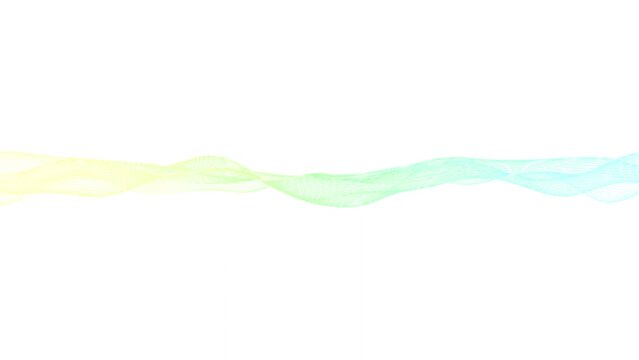 abstract beautiful cyan color and yellow Colo r particle wave  and white background animation 
